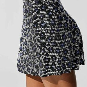 Adam Selman sport Leopard Print Mini Skirt - Black and Blue